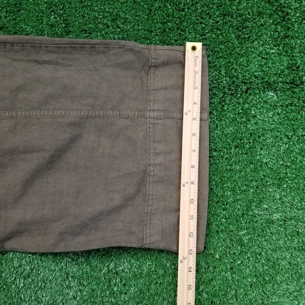 Everlane Wide Leg Pants Womens 4 Brown / Green Linen Blend Seamed High Rise Crop